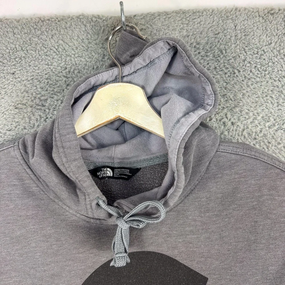 The North Face Hoodie Mens Medium Gray Pullover Half Dome Logo Fleece Sweatshirt